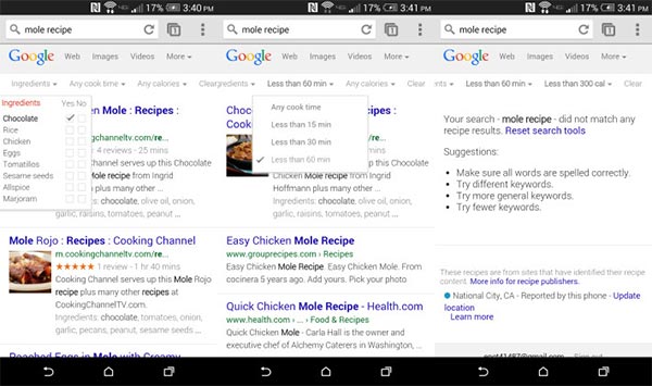 Il nuovo strumento di ricerca messo a disposizione da Google su smartphone e tablet Android, per trovare le ricette in base agli ingredienti disponibili
