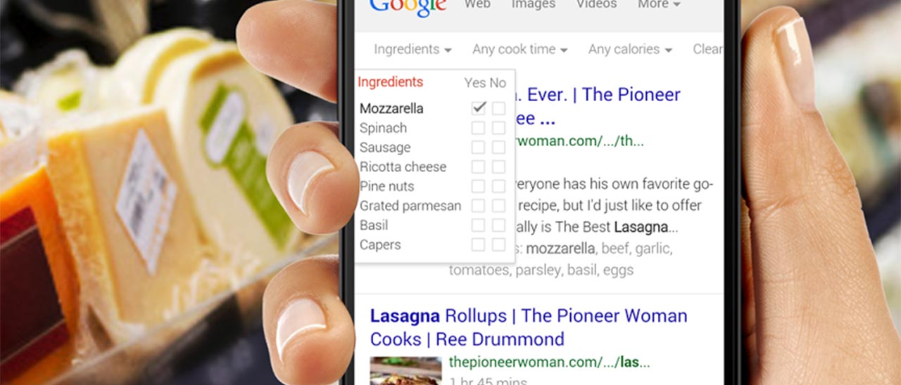 Google e gli ingredienti per le ricette