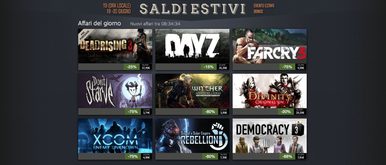 Al via i saldi estivi di Steam