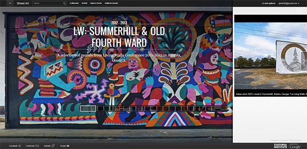 La sezione del Google Cultural Institute dedicata alla street art