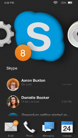L'icona 3D di Skype su Home Carousel.