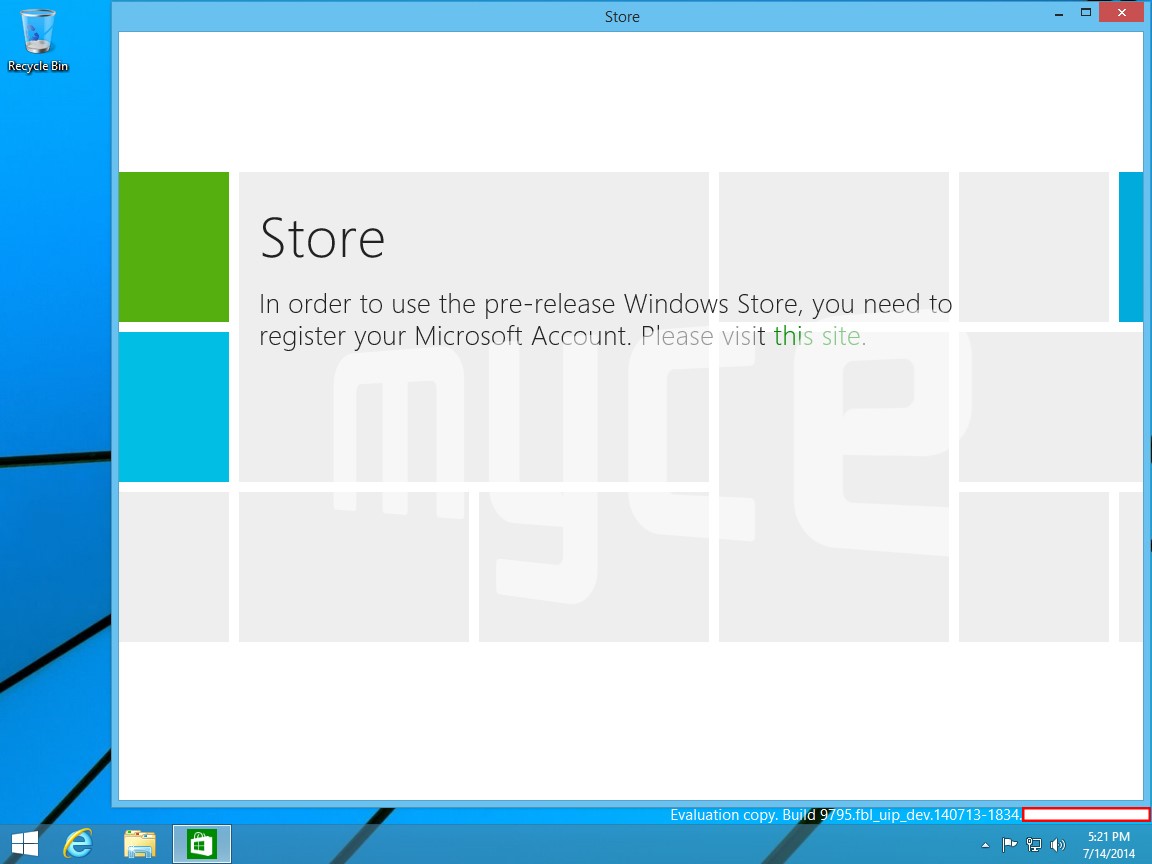 Windows 9 - Windowed App