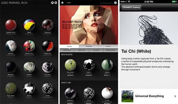 Screenshot per l'applicazione mobile di FRAMED 2.0
