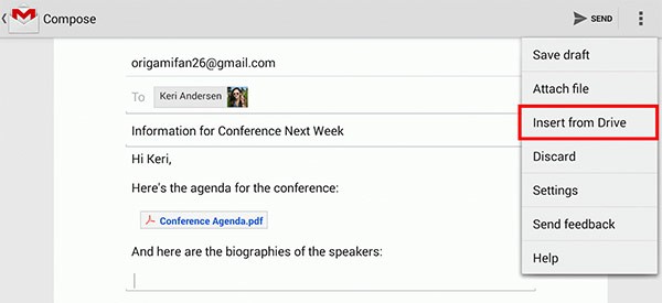 Gmail: come allegare un file di Google Drive all'interno dei messaggi, tramite l'applicazione per smartphone e tablet Android