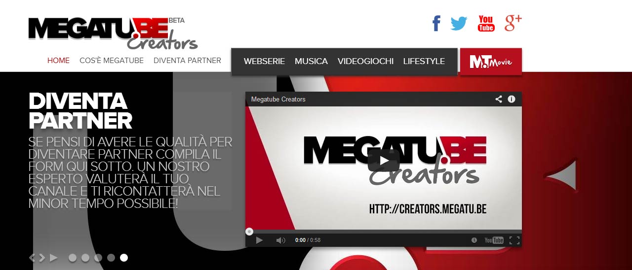 MegaTube presenta il programma Creators