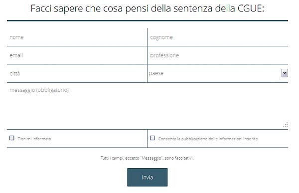 Il modulo col quale scrivere e Google e dire la propria opinione sul diritto all'oblio e la sentenza della Corte Europea.