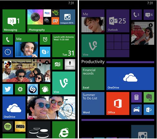 wp-update1Windows Phone 8.1 Update 1 - Live Folders