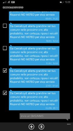 Windows Phone 8.1 Update 1 gestione SMS