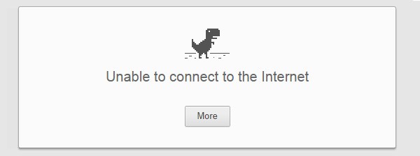 La nuova pagina di errore mostrata da Chrome Canary in assenza di connessione Internet
