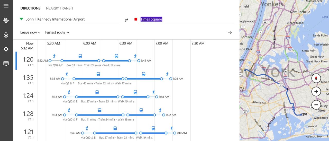 Bing Maps indica i mezzi pubblici su Windows 8.1 