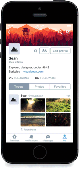 Il nuovo design dei profili su Twitter per iOS