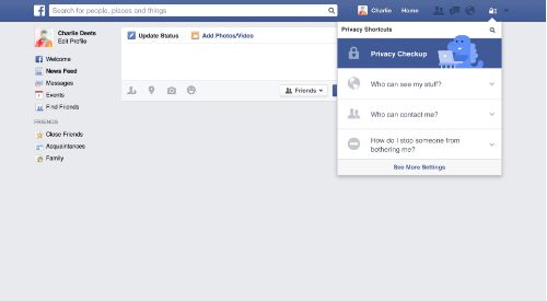 Facebook privacy checkup