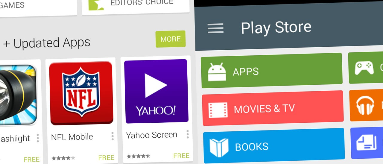 Google Play: il restyling con Material Design