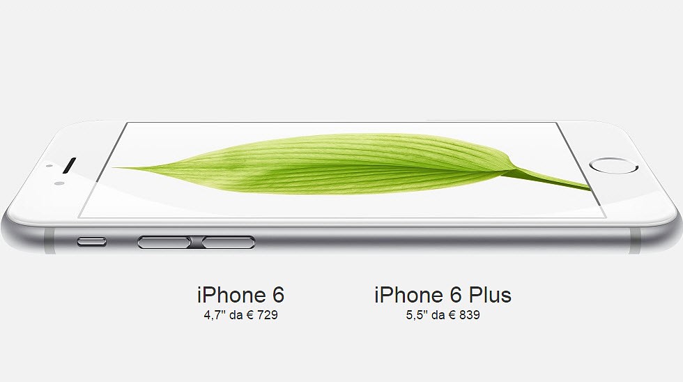 iPhone 6 in Italia: dal 26 settembre a 729 euro