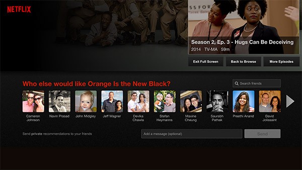 Il sistema di suggerimenti basato su Facebook, integrato in Netflix