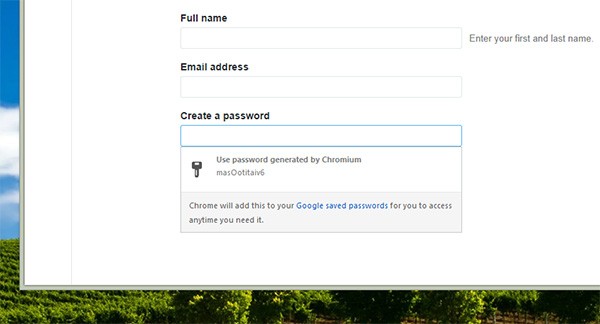 Chrome: la finestra per la creazione automatica della password