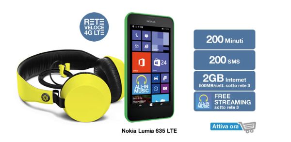 3 italia all-in music