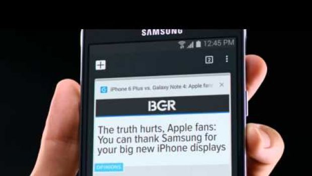 Nuovo spot Samsung: Galaxy Note 4 contro iPhone 6 Plus