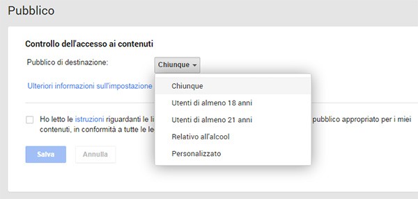 Il nuovo filtro per escludere dalla visualizzazione dei contenuti pubblicati su Google+ alcune fasce d'età