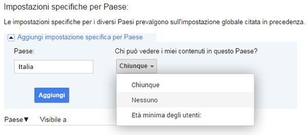 L'opzione per filtrare i contenuti pubblicati su Google+ in base all'età e alla posizione geografica