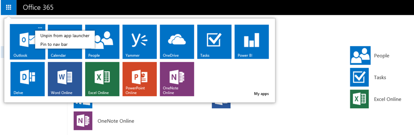 Office 365 App launcher