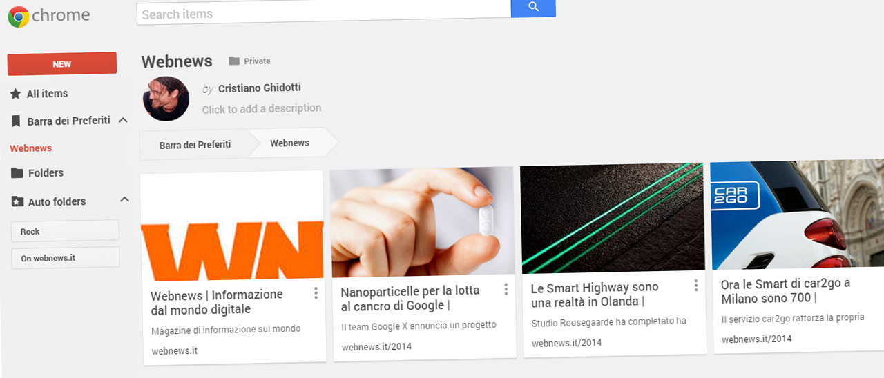 Google Stars è il nuovo Bookmark Manager di Chrome