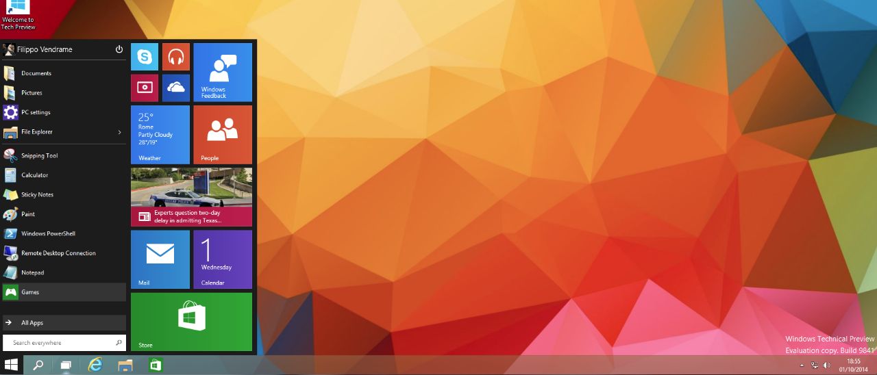 Windows 10 Technical Preview build 9879, le novità