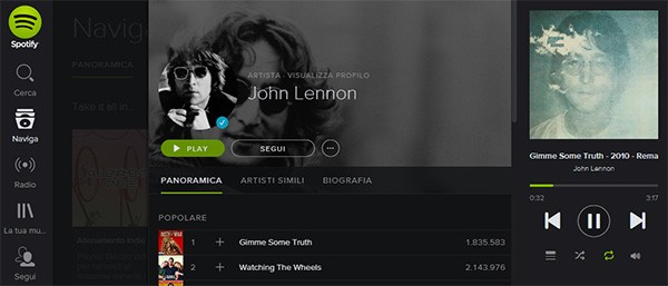 Gli album solisti di John Lennon, da oggi, sono in streaming su Spotify