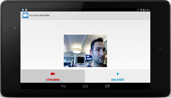 Un esempio di streaming live all'interno di un'applicazione Android, con YouTube WatchMe