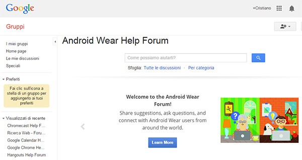 Il forum ufficiale di Android Wear