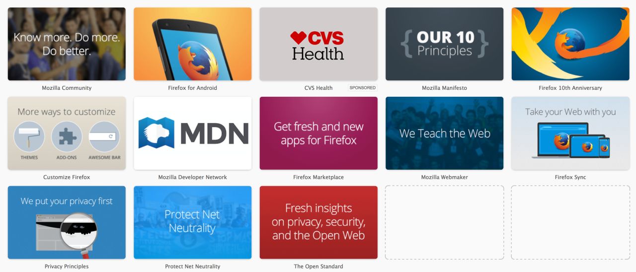 Firefox, arrivano le tile sponsorizzate
