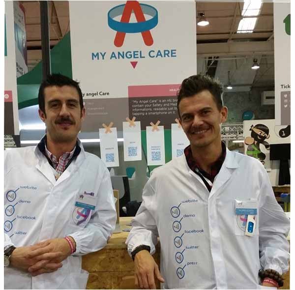 I due fondatori di "My Angel Care", l'imprenditore Riccardo Zanini e l'ingegenere biomedico Filippo Scorza. La loro idea è stata selezionata per ilWeb Summit iniziato oggi a Dublino.