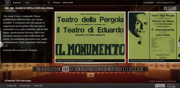 La mostra digitale permanente dedicata ad Eduardo De Filippo e al Teatro della Pergola su Google Street View