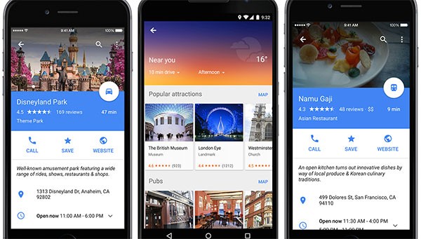 Screenshot per l'interfaccia di Google Maps 9.0.0 su smartphone Android