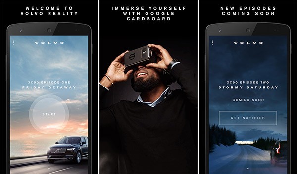 Screenshot per l'applicazione Volvo Reality disponibile su smartphone Android