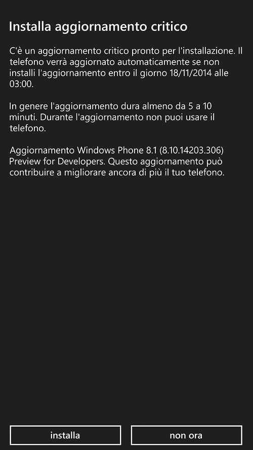 Developer Preview di Windows Phone 8.1