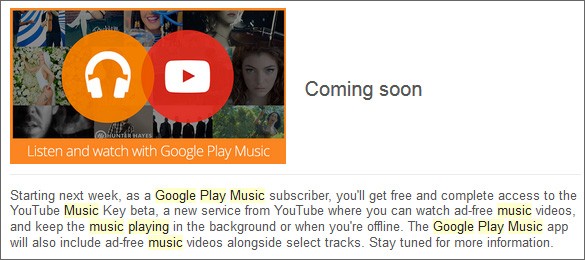 Google chiarisce i dettagli sull'integrazione fra YouTube Music Key e Play Music Unlimited