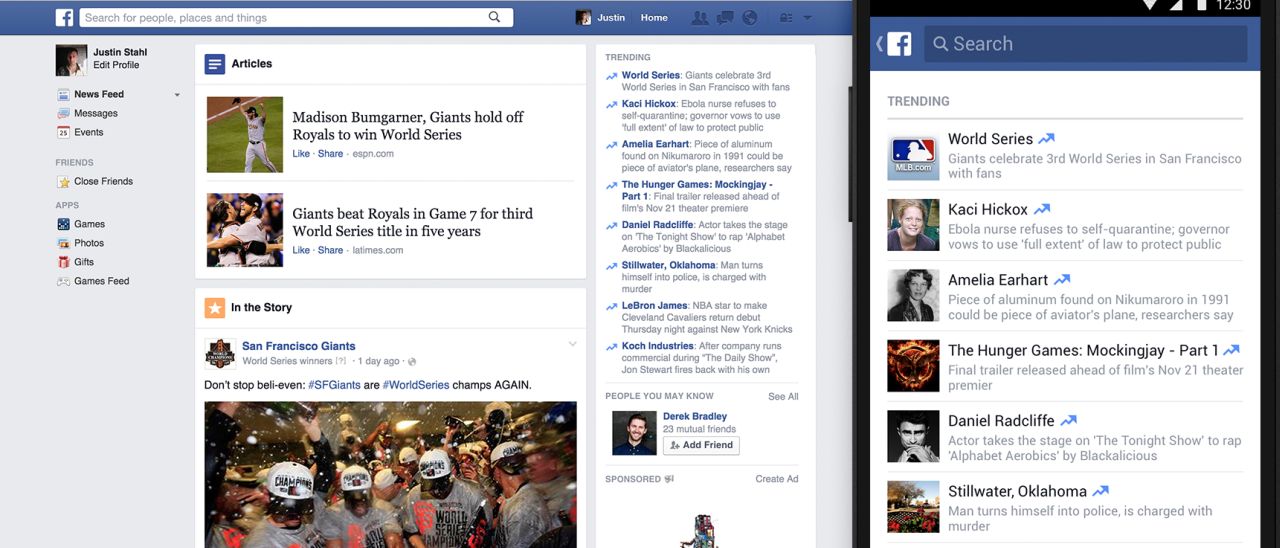Facebook per Android mostra i Trending Topics