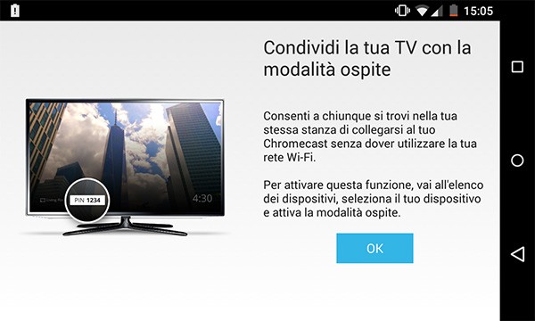 L'aggiornamento dell'applicazione Chromecast introduce il supporto alla modalità ospite