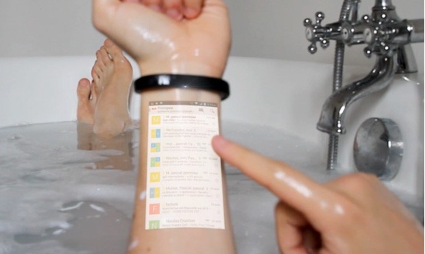 Un mock-up per il funzionamento del braccialetto Cicret