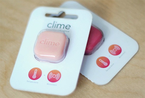 I sensori smart Clime nella loro confezione