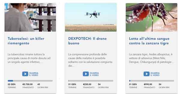 Sul portale Universitiamo.eu si trovano già alcuni progetti di ricerca finanziabili dalla collettività. Per ogni progetto una descrizione, un video, l'obiettivo di finanziamento e la scadenza. In tutto e per tutto come nei portali di crowdfuding, con la differenza che i progetti non sono imprenditoriali o sociali, ma vanno direttamente a ricercatori universitari. Per ora, solo quelli dell'ateneo di Pavia.