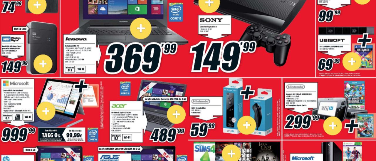 Volantino Mediaworld di Natale: Lumia 635 a 129€