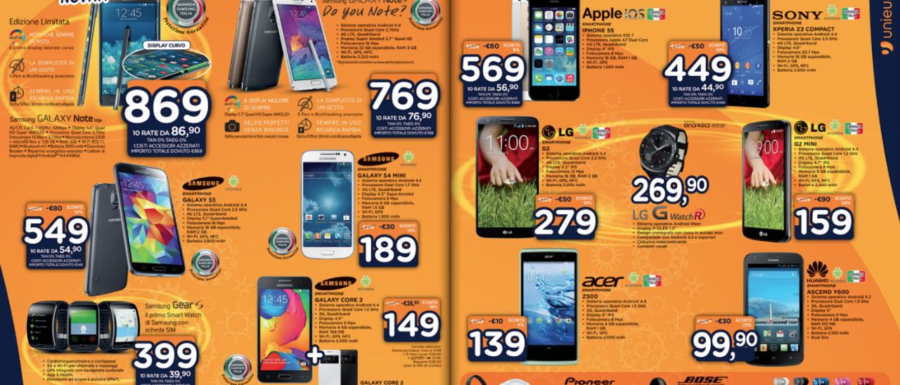 Volantino di Natale Unieuro: Lumia 535 a 129 euro