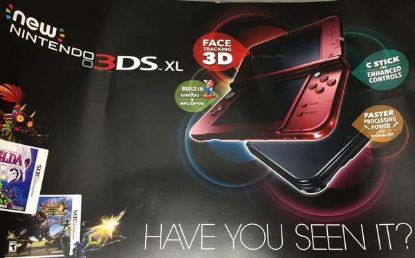 Il poster relativo al nuovo Nintendo 3DS XL