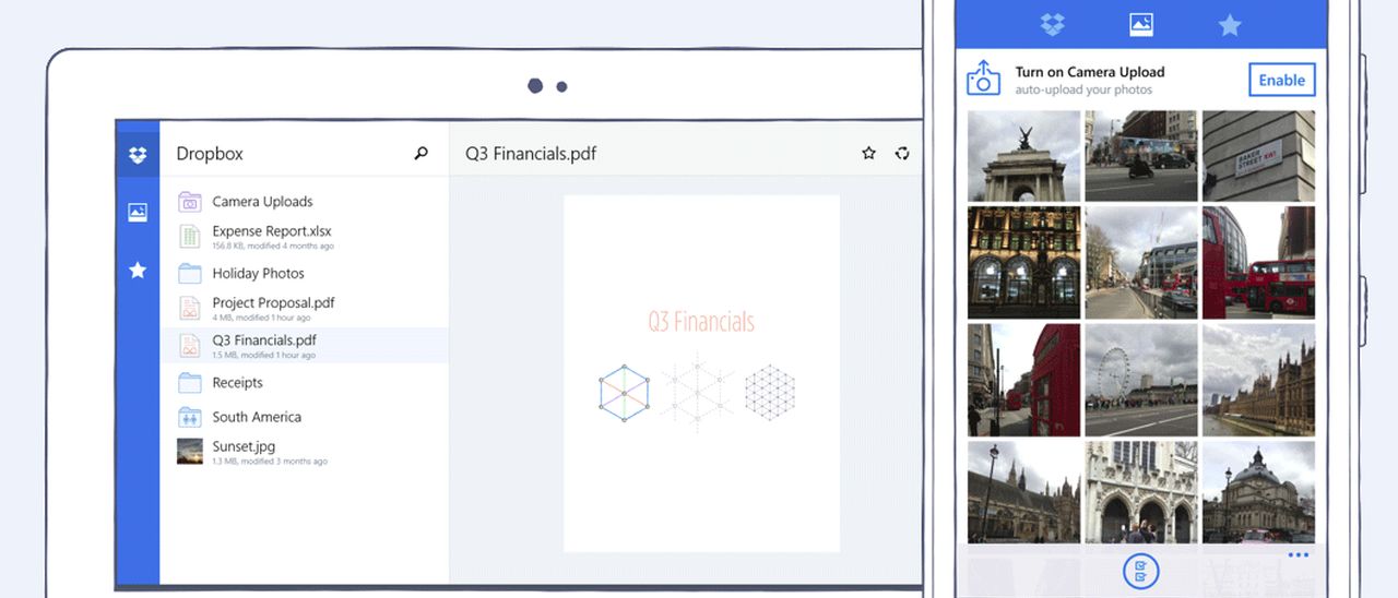Dropbox, app universale per dispositivi Windows 