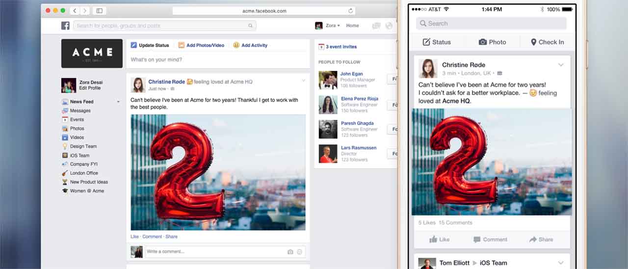 Facebook@Work, il social network per l'ufficio