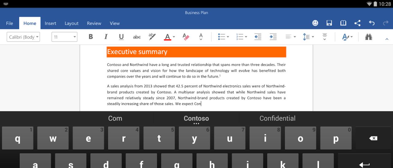 Office Preview per tablet Android su Google Play