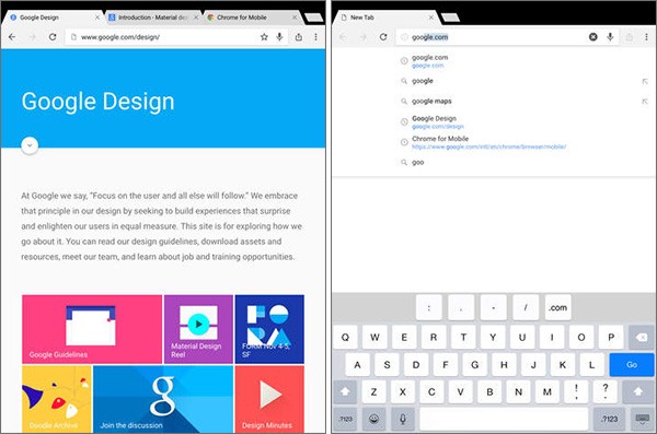 Chrome 40 per iOS e la nuova interfaccia in stile Material Design su iPad
