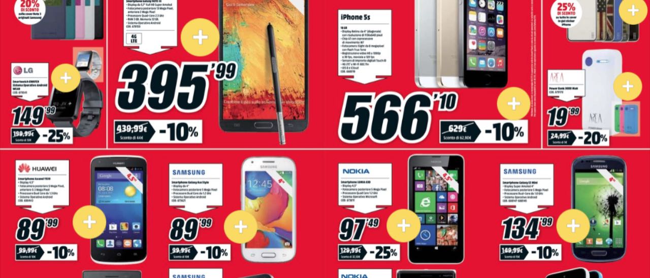 Volantino Mediaworld: Nokia Lumia 630 a 97 euro
